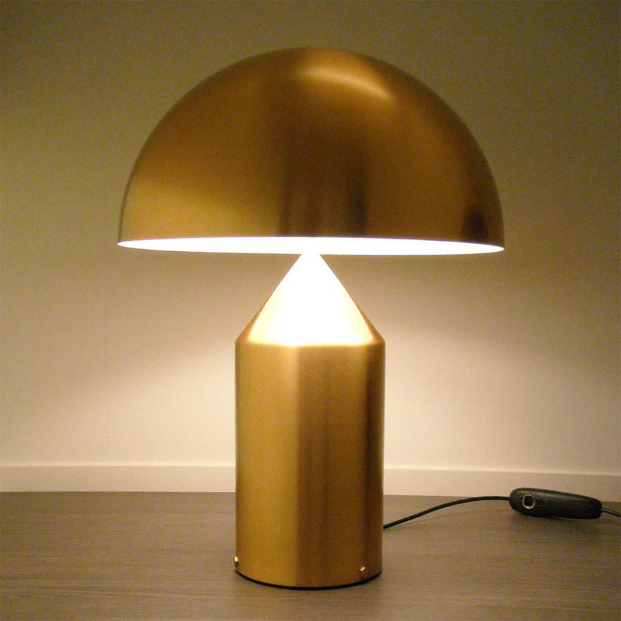 233 1977 ATOLLO VICO MAGISTRETTI TABLE LAMP, (COLOR GOLD)