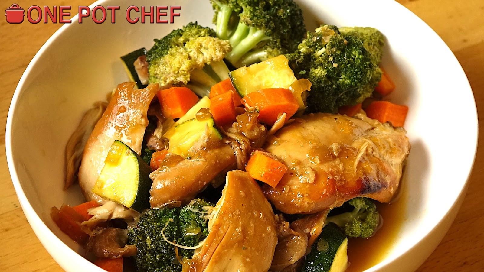 The One Pot Chef Show Slow Cooker Chicken Teriyaki With Vegetables One Pot Chef