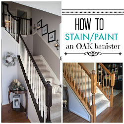 oak stair paint stain banisters diy orange