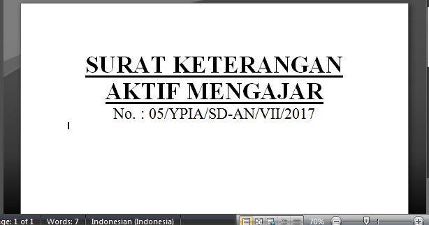 Download Contoh Surat Keterangan Aktif Mengajar Sd Images