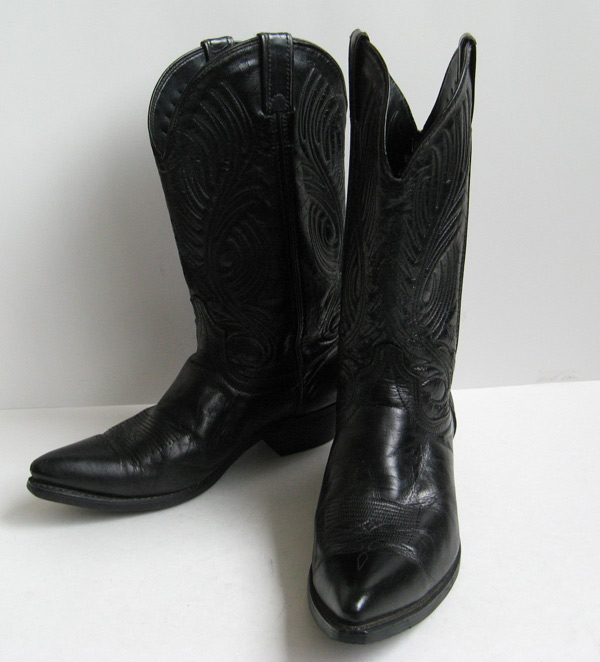 black flat cowboy boots
