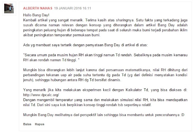 Kaitan Musim terhadap Variasi Suhu, Titik Embun, Kelembapan