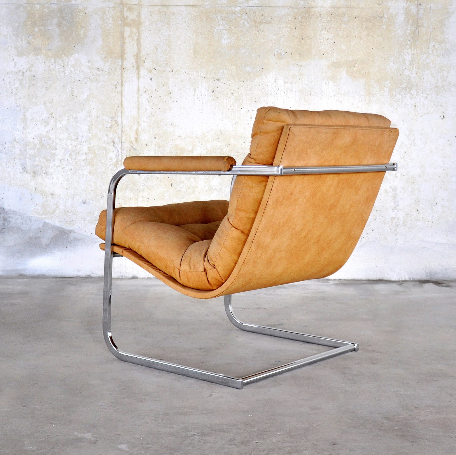 SELECT MODERN: Mid-Century Modern Chrome Cantilever Scoop Lounge Chair