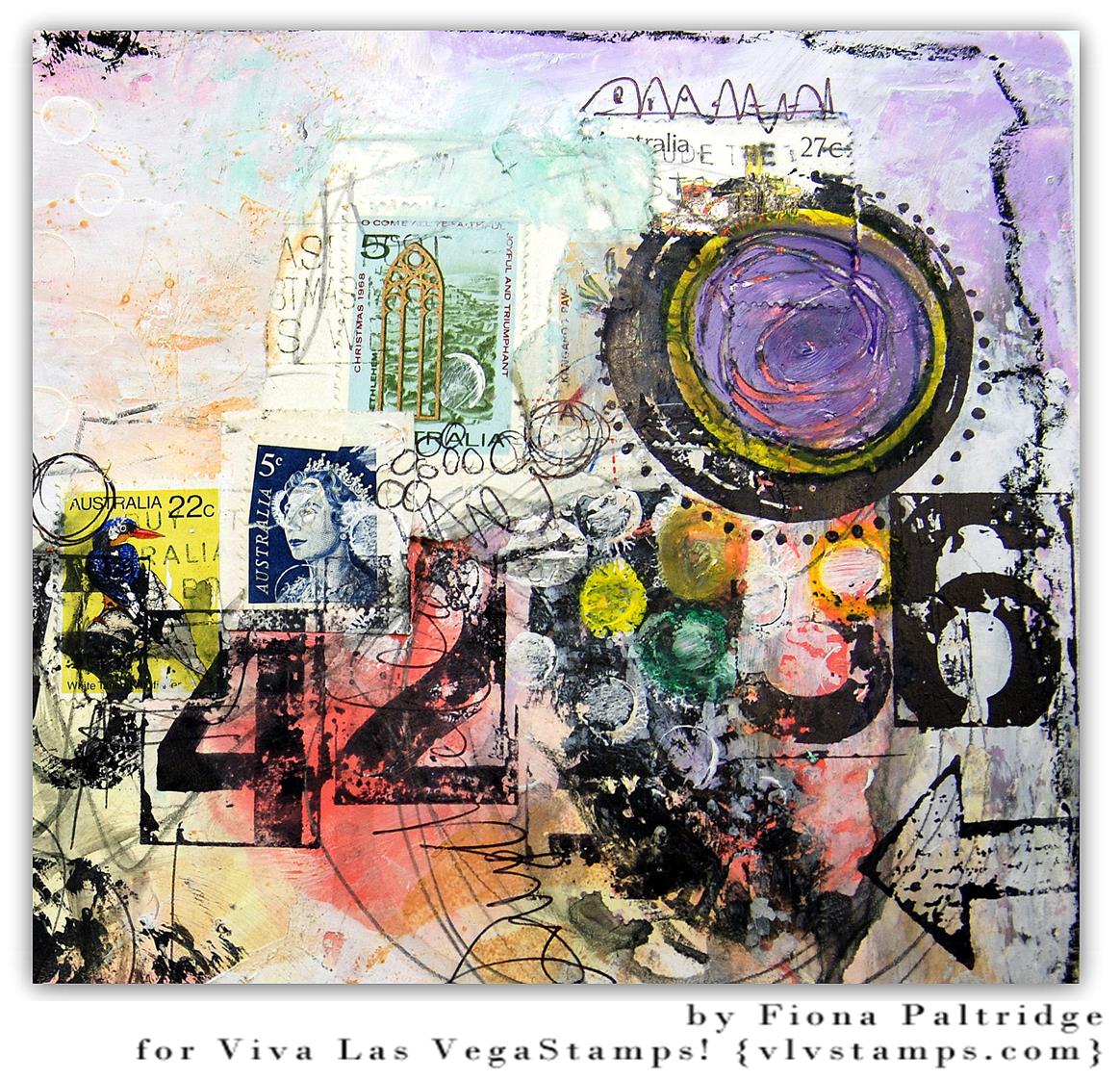 Viva Las VegaStamps! Abstract Art Journal Page