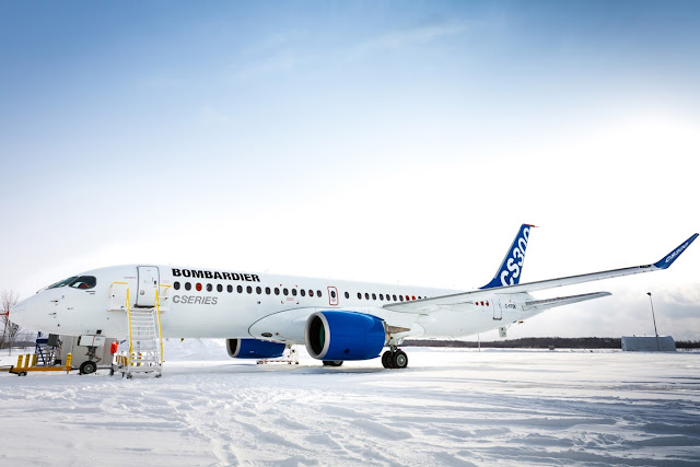 Bombardier CS300 Displaying on Ice