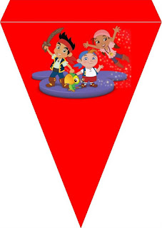 Jake y los Piratas: Mini Kit para Cumpleaños para Imprimir Gratis. Banderines para Cumpleaños de Jake y los Piratas para imprimir gratis.