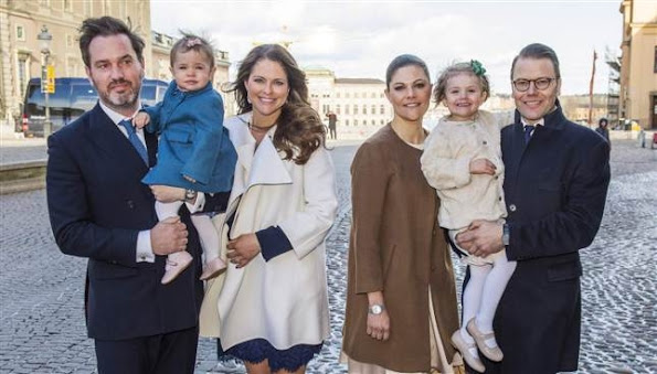 Crown Princess Victoria and Crown Prince Daniel of Sweden, Prince Carl Philip and Sofia Hellqvist, and Princess Madeleine and Christopher O’Neill, Princesses Estelle and Leonore