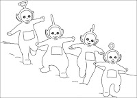 טינקי וינקי, דיפסי, לה-לה, פו ציורים טלטביז לצביעה