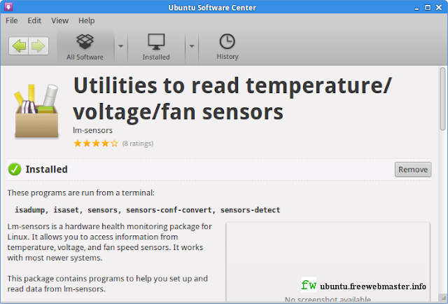 Установка Lm-sensors в Менеджере приложений Ubuntu Установка Lm-sensors в Менеджере приложений Ubuntu