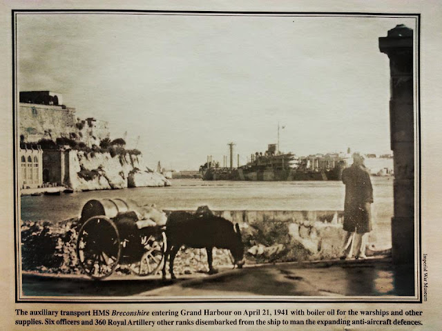 21 April 1941 worldwartwo.filminspector.com HMS Breconshire Malta Grand Harbour