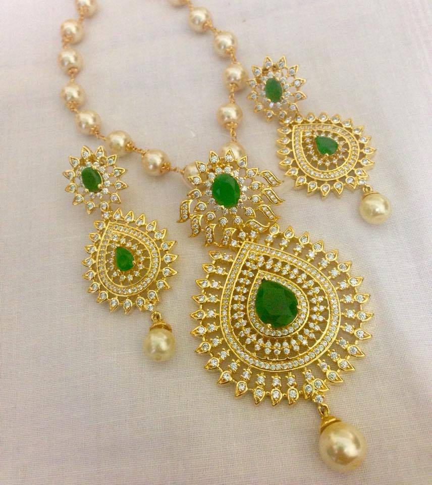 Exclusive Cz 1 Gram Gold Pendent Set Matching Earrings Online Exclusive Cz 1 Gram Gold Pendent Set Matching Earrings Online Jewellery
