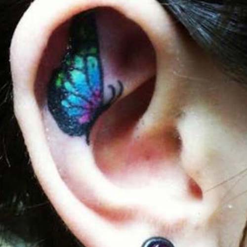 kulak içi kelebek dövmesi butterfly tattoo in ear kulak içi kelebek dövmesi butterfly tattoo in ear