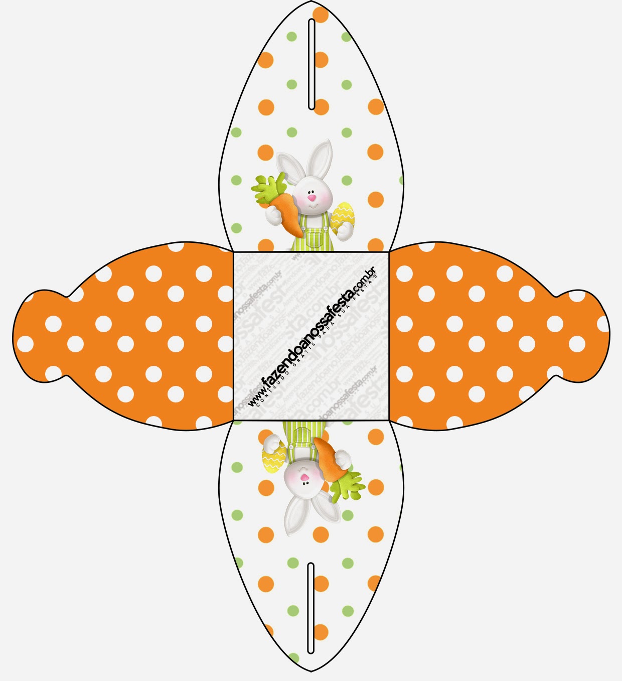 Pascua en Naranja: Cajas para Imprimir Gratis. Caja para cupcakes o golosinas.
