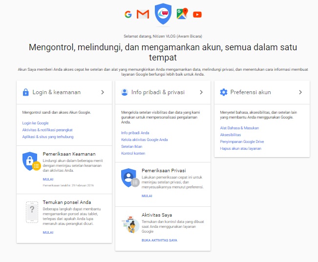 Cara melacak akun google