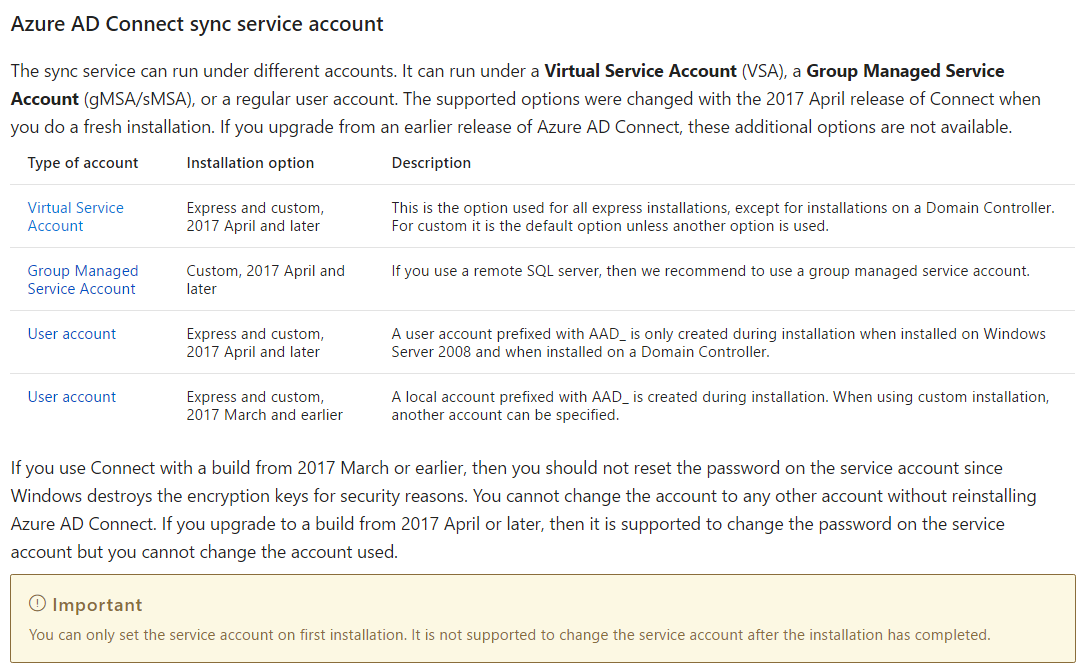 A Mobile Attempt AAD Connect Service Account Changes