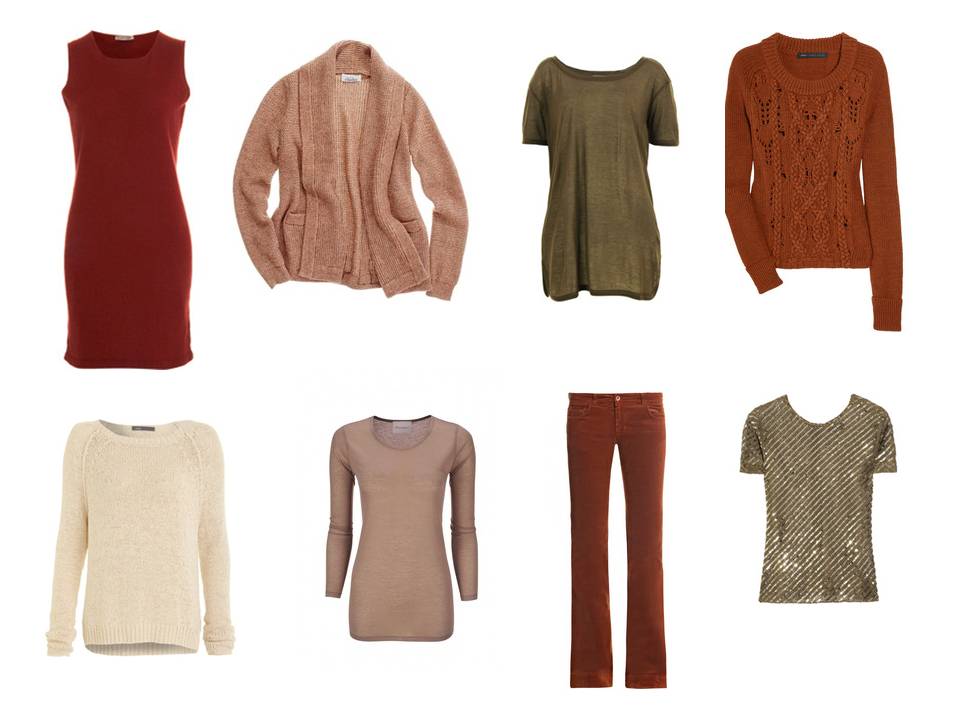 A warm brown, green and rust capsule wardrobe based on a painting by ...