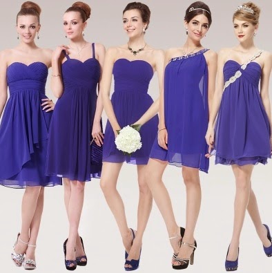 Nine-Design Urban Smart Sapphire Blue Bridesmaids Dress