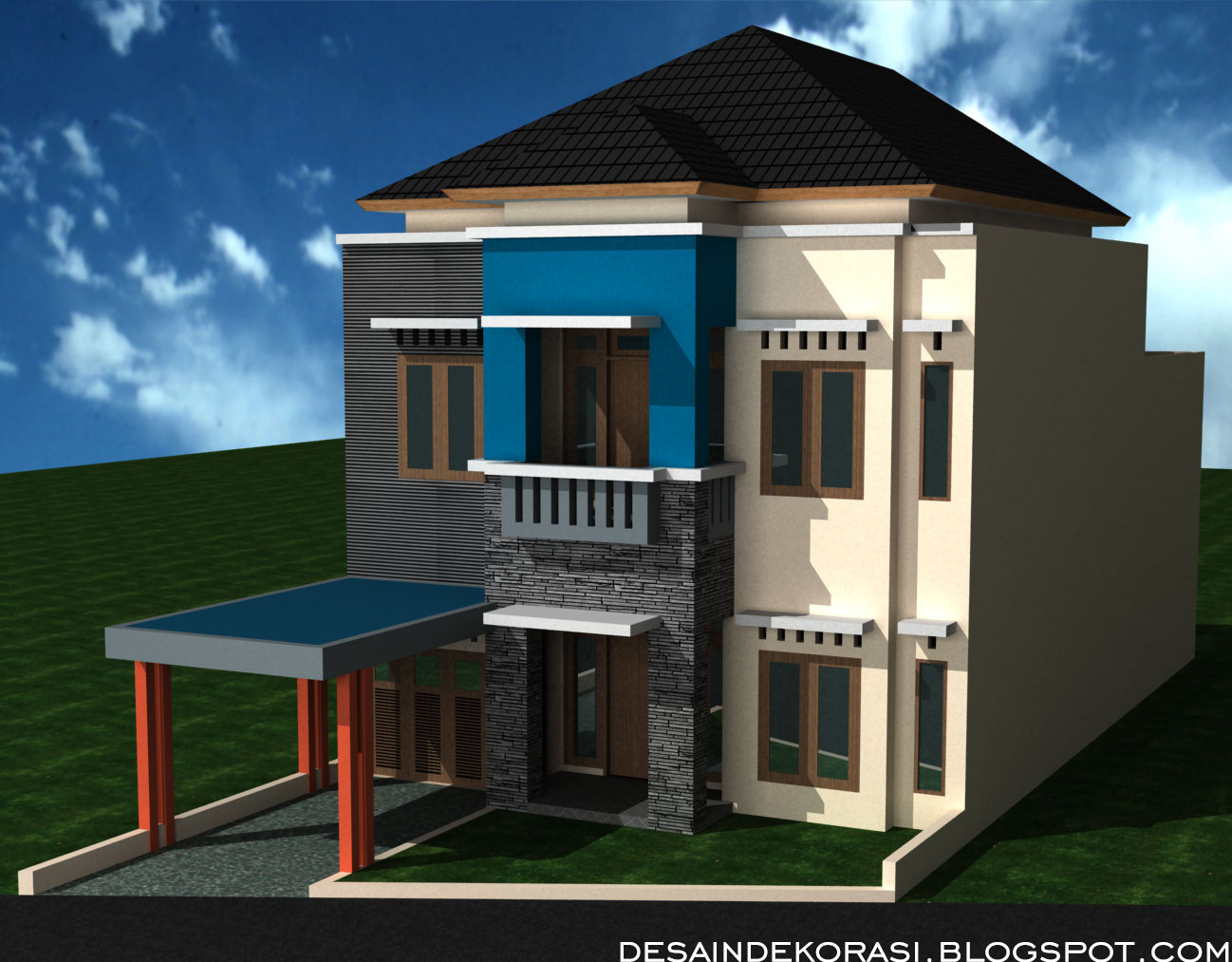 Cat rumah minimalis bertingkat dengan paduan ideal - Desain Dekorasi