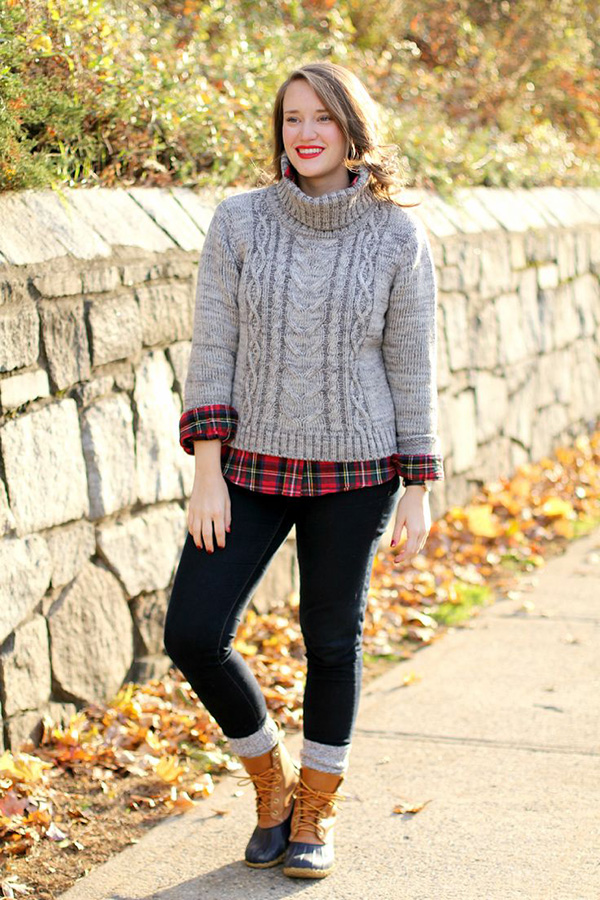 14. Add a long, cozy cardigan for serious winter vibes.