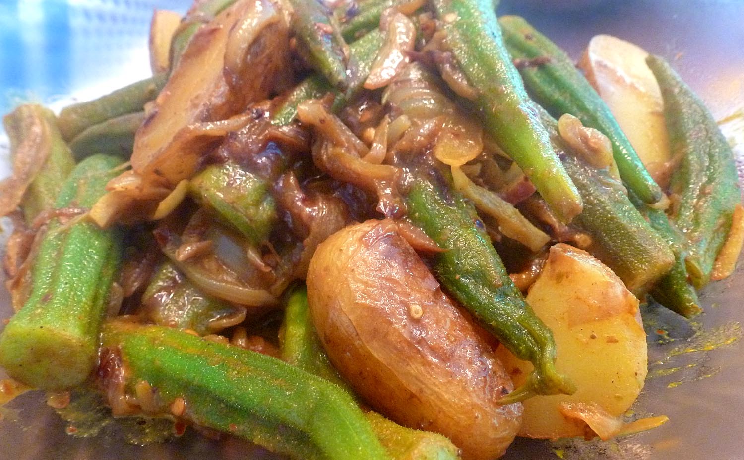 Living the life in SaintAignan Spicy panroasted okra with onions and