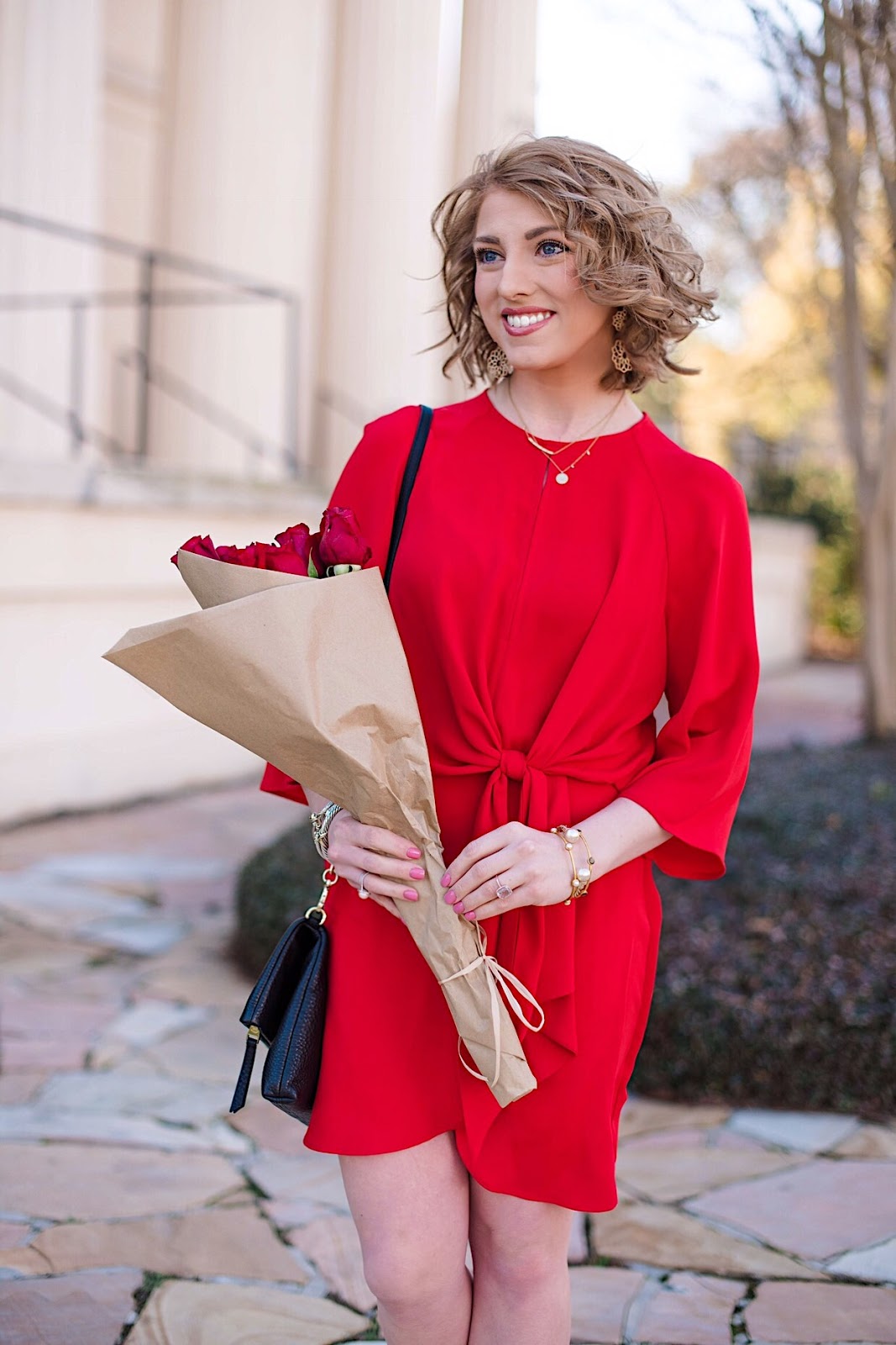 Red Knot Front Dress for Valentines Day - Click through for the full post on Something Delightful Blog