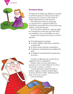 Apoyo Primaria Español 3er grado Bloque 4 lección 2 Práctica del lenguaje 11, Describir escenarios y personajes de cuentos para elaborar un juego