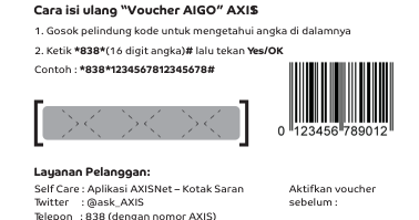 Cara Mudah Memasukkan Voucher Axis Aigo