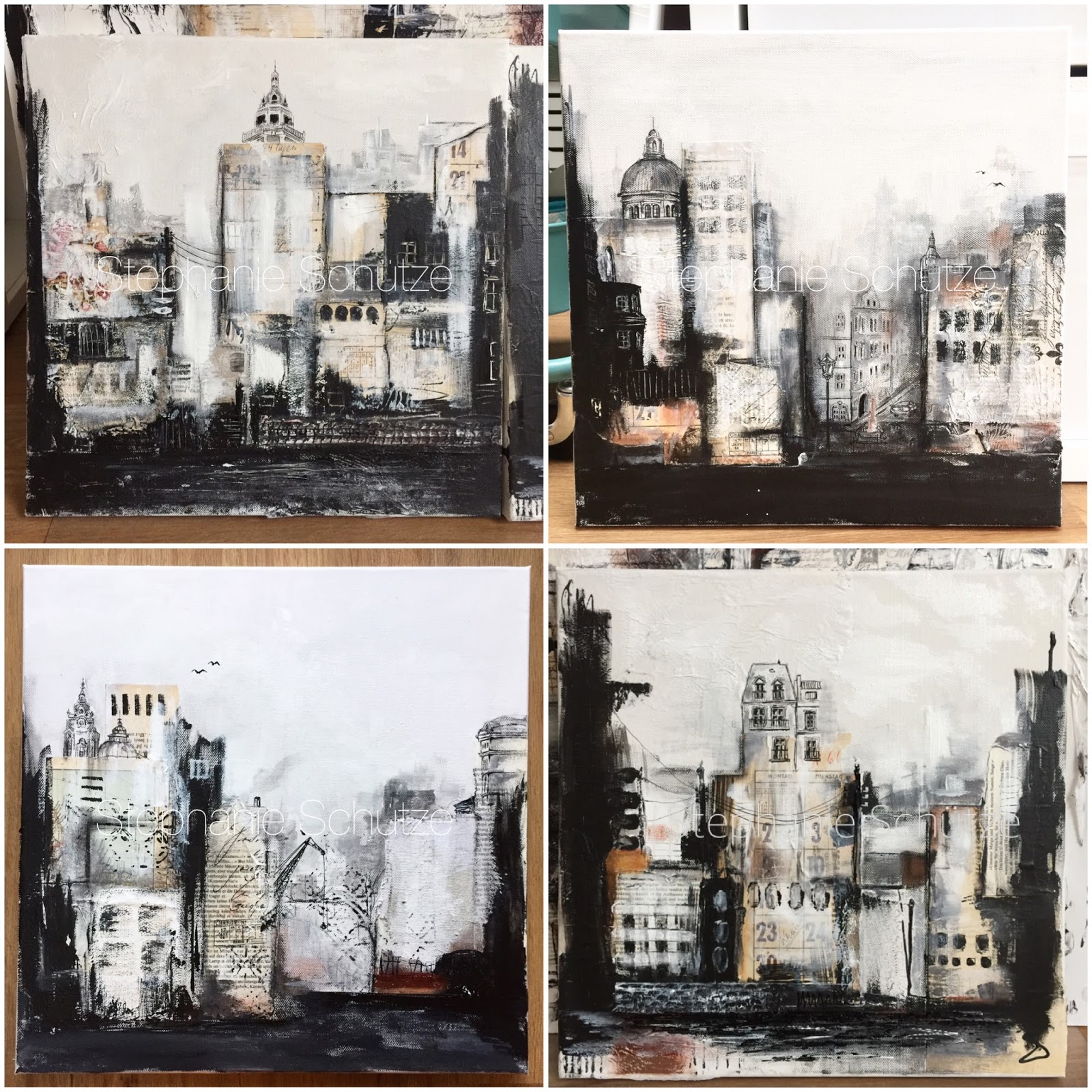 Scrapmanufaktur Abstract Painting Urban and Industrial Landscape