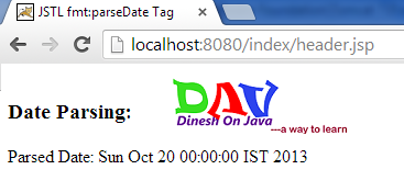 JSTL ParseDate & FormatDate Example