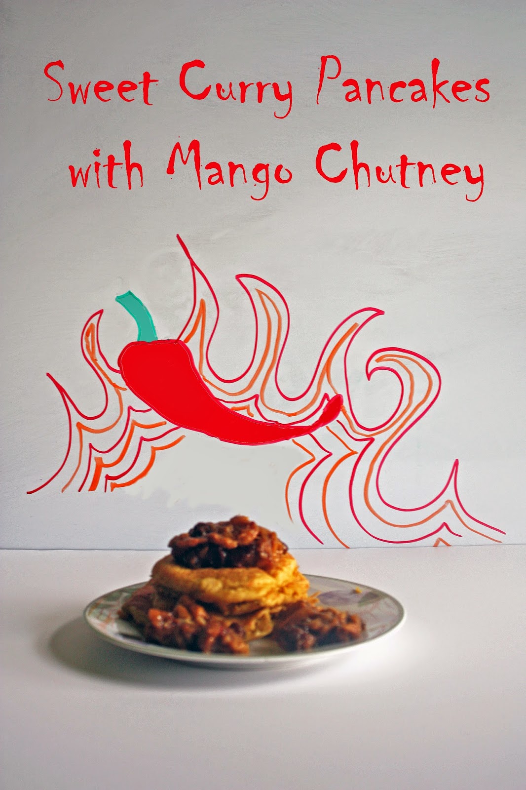 sweet curry pancakes with mango chutney