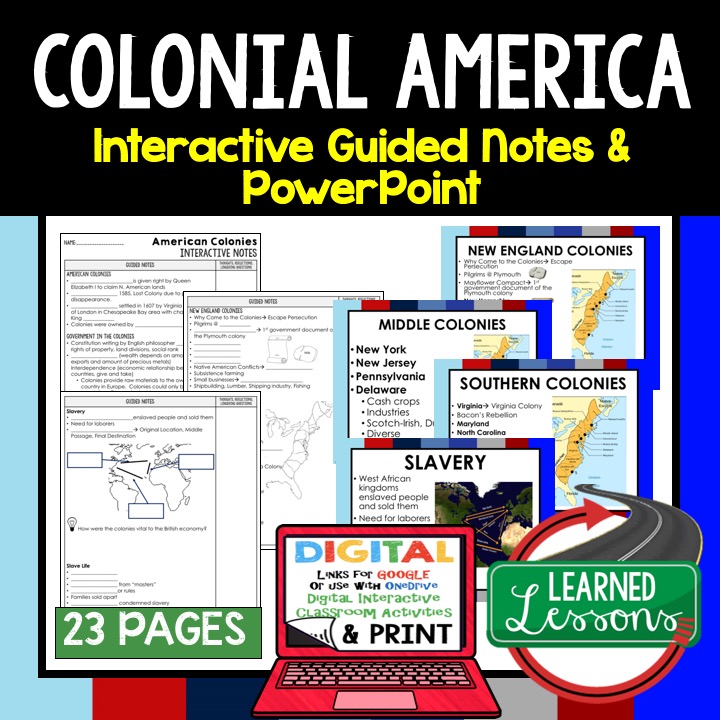 early american history guided notes and powerpoints learned