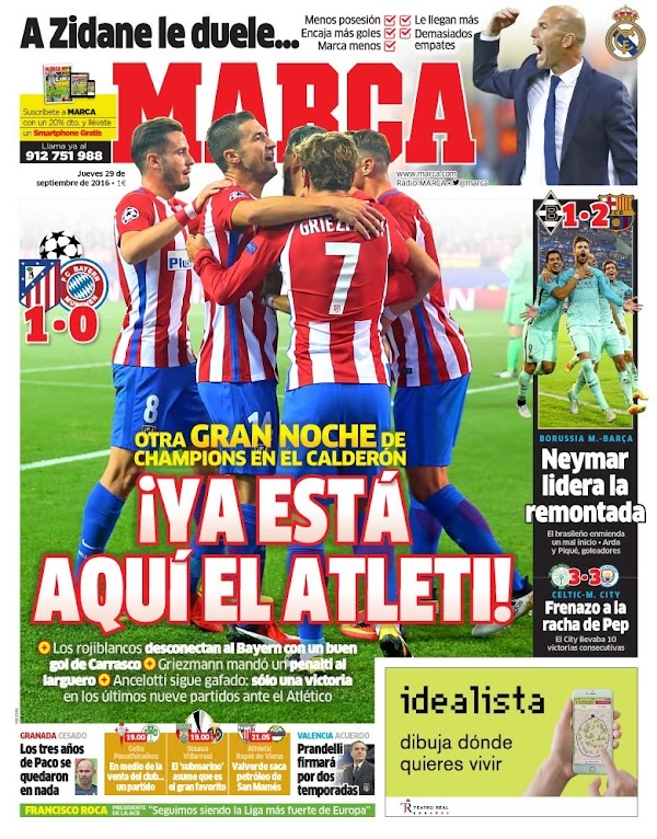 Atlético, Marca: "¡Ya está aquí el Atleti!"