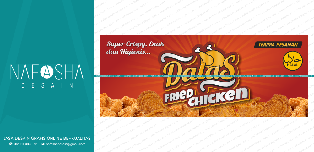 Contoh Desain Spanduk Banner Fried Chicken - Desain Grafis Online