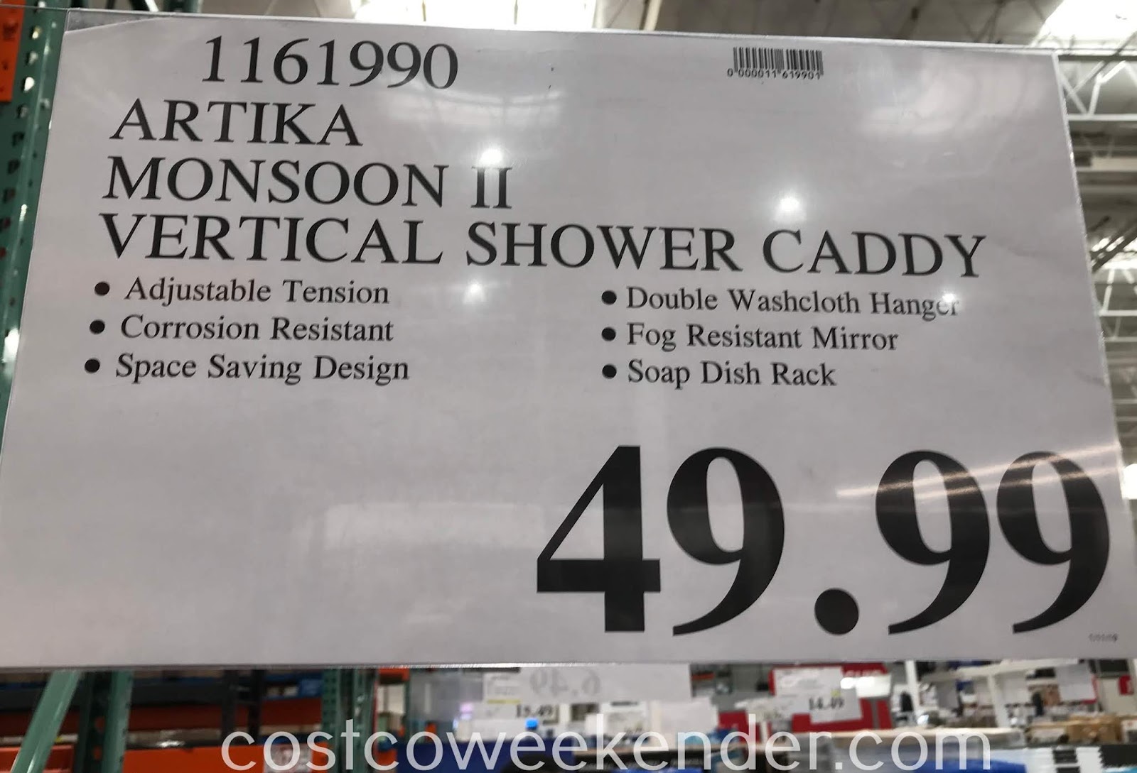 Artika Monsoon 2 Shower Caddy Costco Weekender
