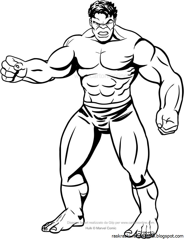 Халк Раскраска Для Детей