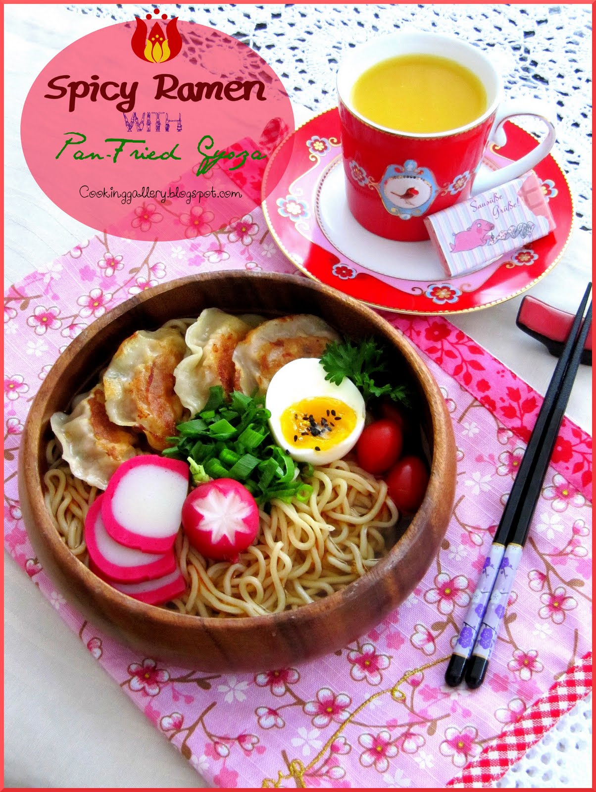 Spicy Ramen with PanFried Gyoza Cooking Gallery