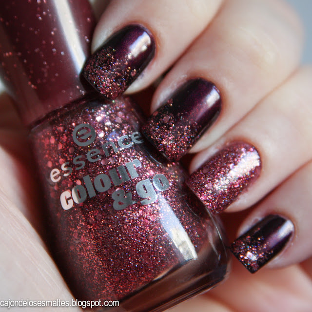 Gradiente con glitter OPI + Essence USALOYA Cajon de los esmaltes