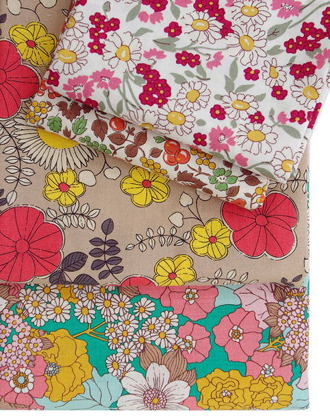 Floral Fabrics - medium and small scale retro feel