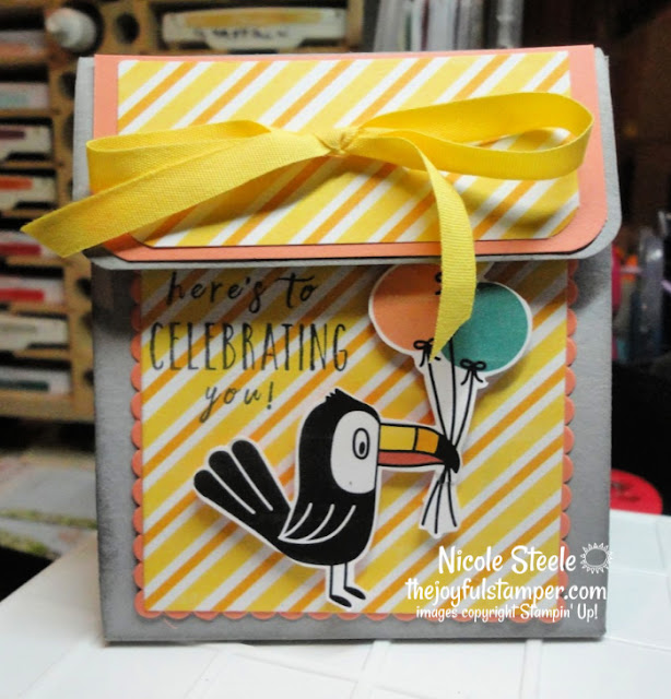 Birthday Bonanza flap top closure box Birthday Bonanza | Stampin' Up! | party favors | flap top box | mini boxes | Nicole Steele The Joyful Stamper