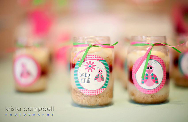 party favor idea for girls baby shower, lil ladybug party circles on candles