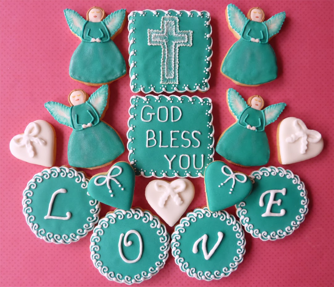 Turquoise Christening Cookies