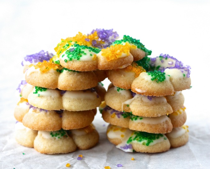 King Cake Spritz Cookies