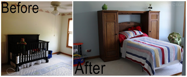 Before and after room change