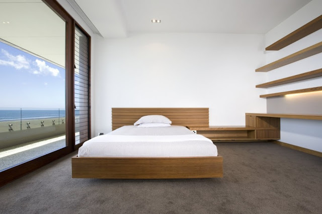 wooden bed room interior