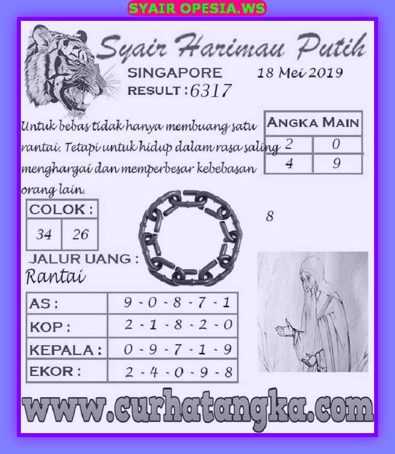 Kode syair sgp hari sabtu 18 Mei 2019 GOsyair SEDIA KODE