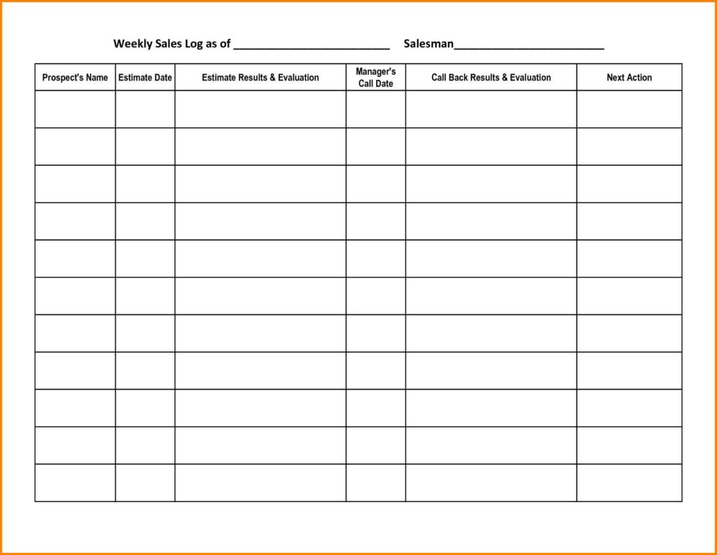 Printable Call Log Templates In Excel