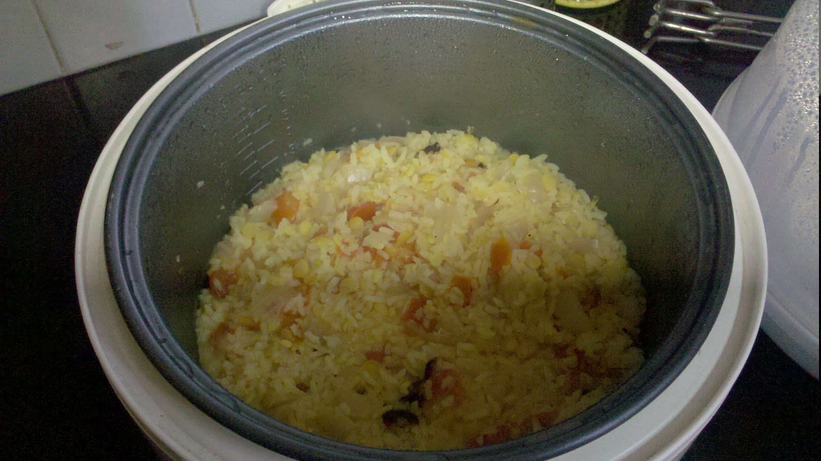 Ambrosia Khichdi in the rice cooker