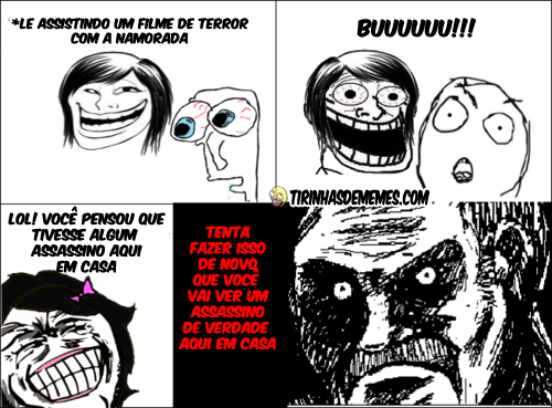 Resultado de imagem para tirinhas de memes filme de terror