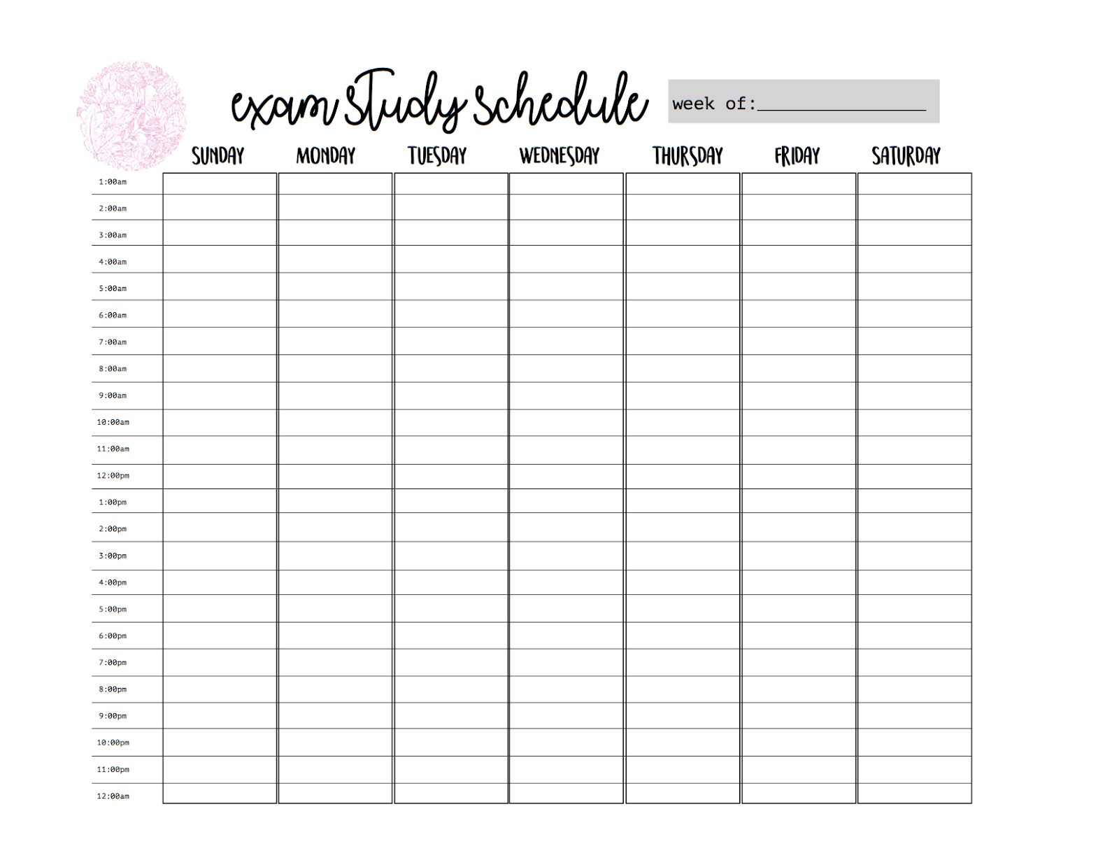 study schedule printable rome fontanacountryinn com study schedule printable