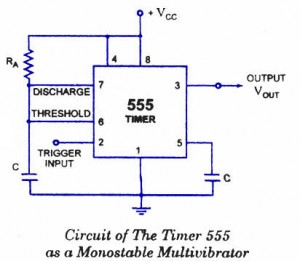 One-shot multivibrator (MMV) using 555 timer - Electronic ... dual d flop pin diagram 